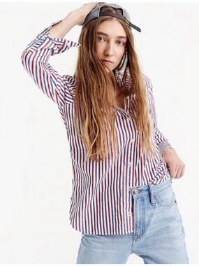 J.Crew Boy Shirt Classic Fit “Trifecta Stripe” Button-Down – Size 00